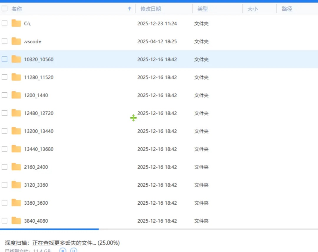 恢复结果预览