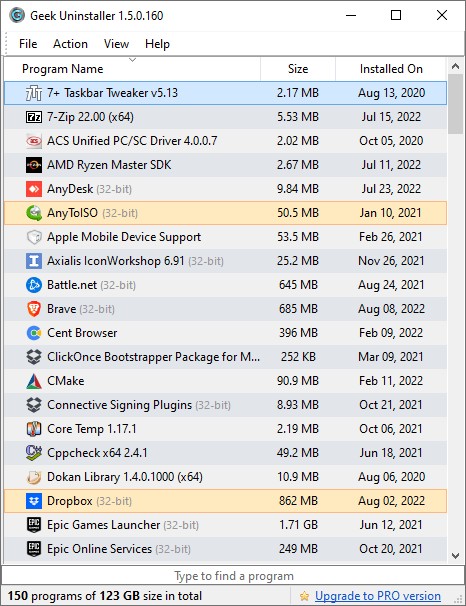 Geek Uninstaller主界面