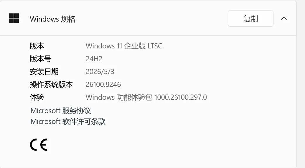 Windows 11 LTSC 24H2 系统版本信息